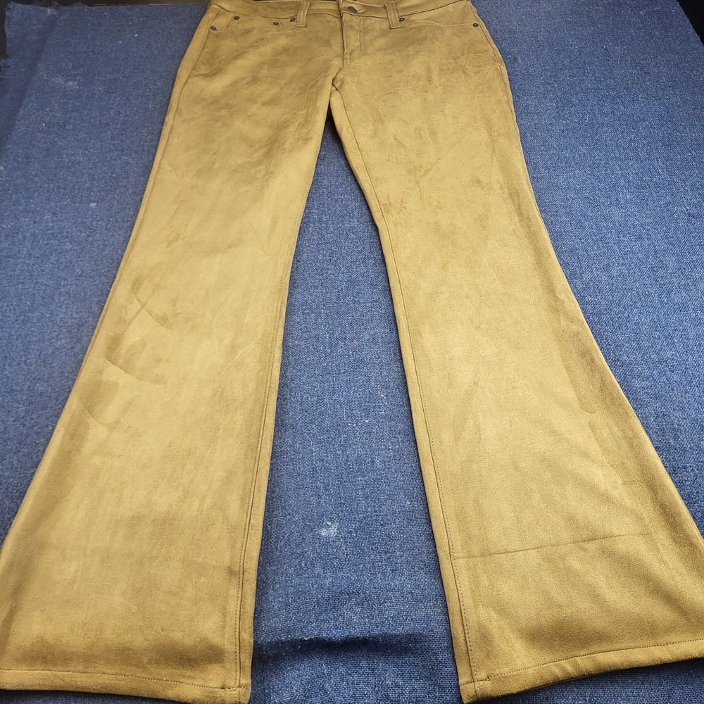 Banana Republic Tan Faux Suede Low Rise Bootcut Flare Pants Womens 31/12 Tan